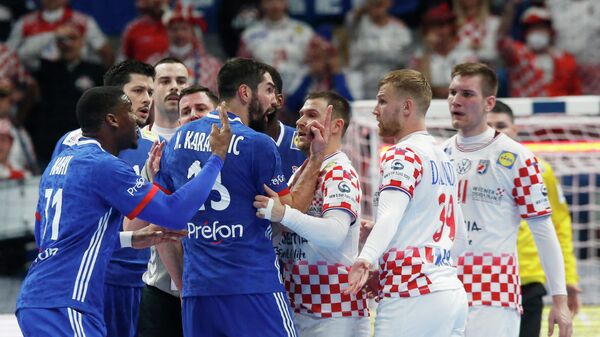 Детаљ са рукометне утакмице између Хрватске и Француске - Sputnik Србија