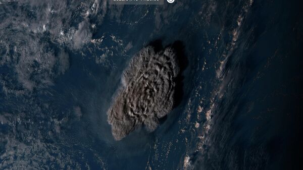 Satelitski snimak erupcije vulkana na Tongi - Sputnik Srbija