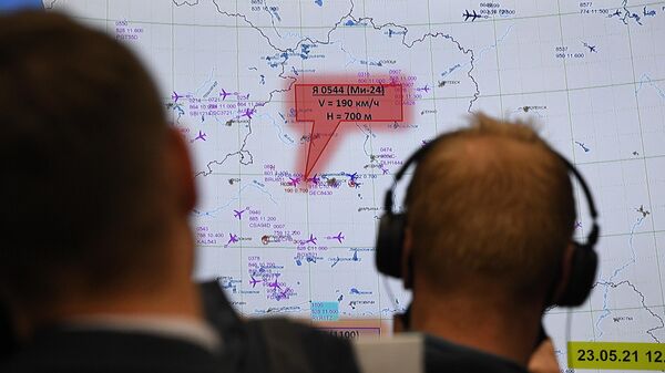 Karta situacije u vazduhu za vreme incidenta sa avionom kompanije Rajan er iznad Belorusije - Sputnik Srbija