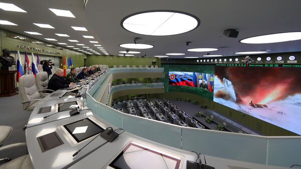 Predsednik Rusije Vladimir Putin u Nacionalnom centru za kontrolu odbrane Ruske Federacije - Sputnik Srbija