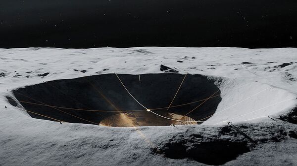Концепт радио телескопа лунарног кратера на супротној страни Месеца - Sputnik Србија