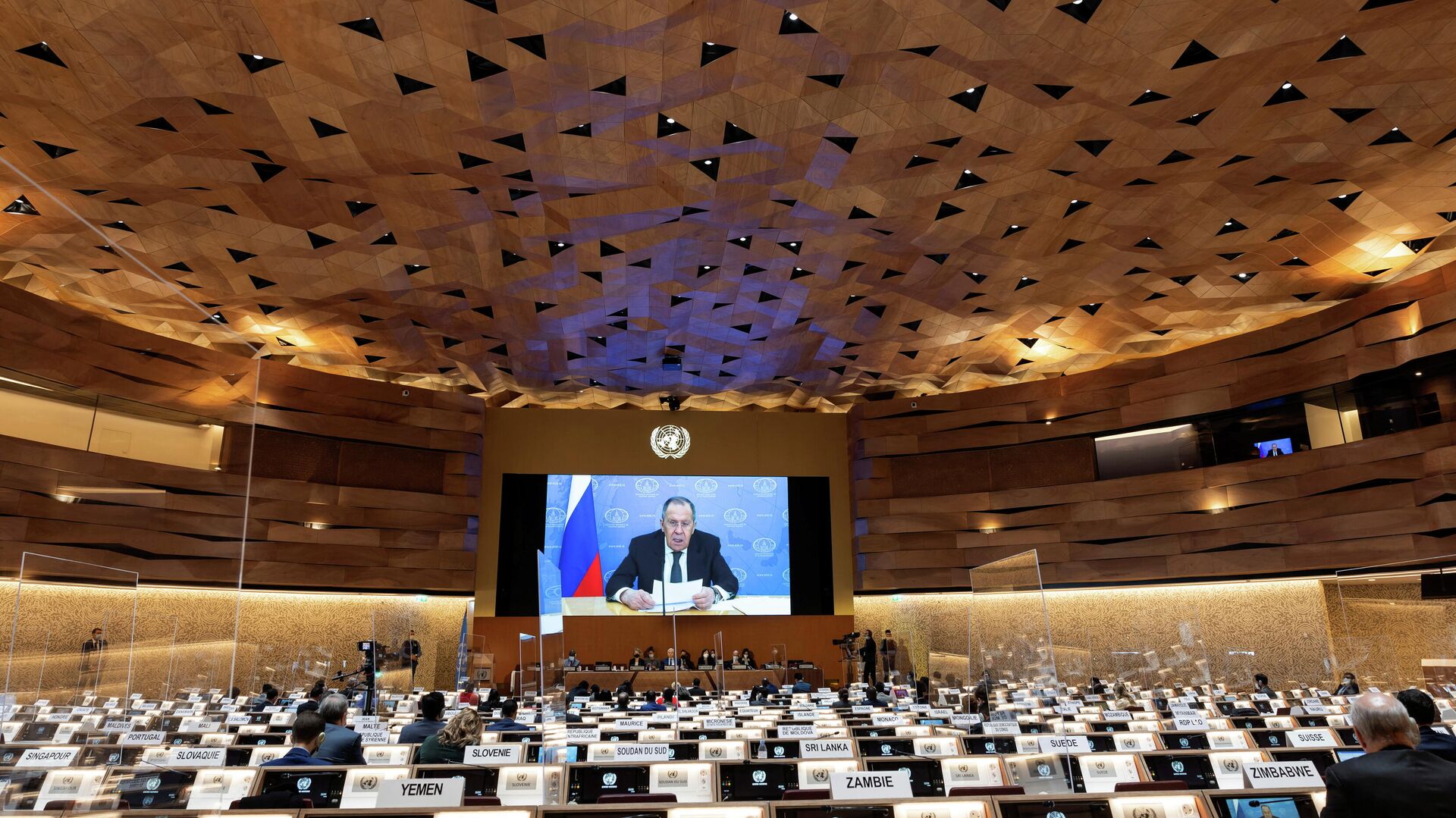 Snimljeni govor ministra spoljnih poslova Sergeja Lavrova na sednici UN o ljudskim pravima u Ženevi - Sputnik Srbija, 1920, 01.03.2022