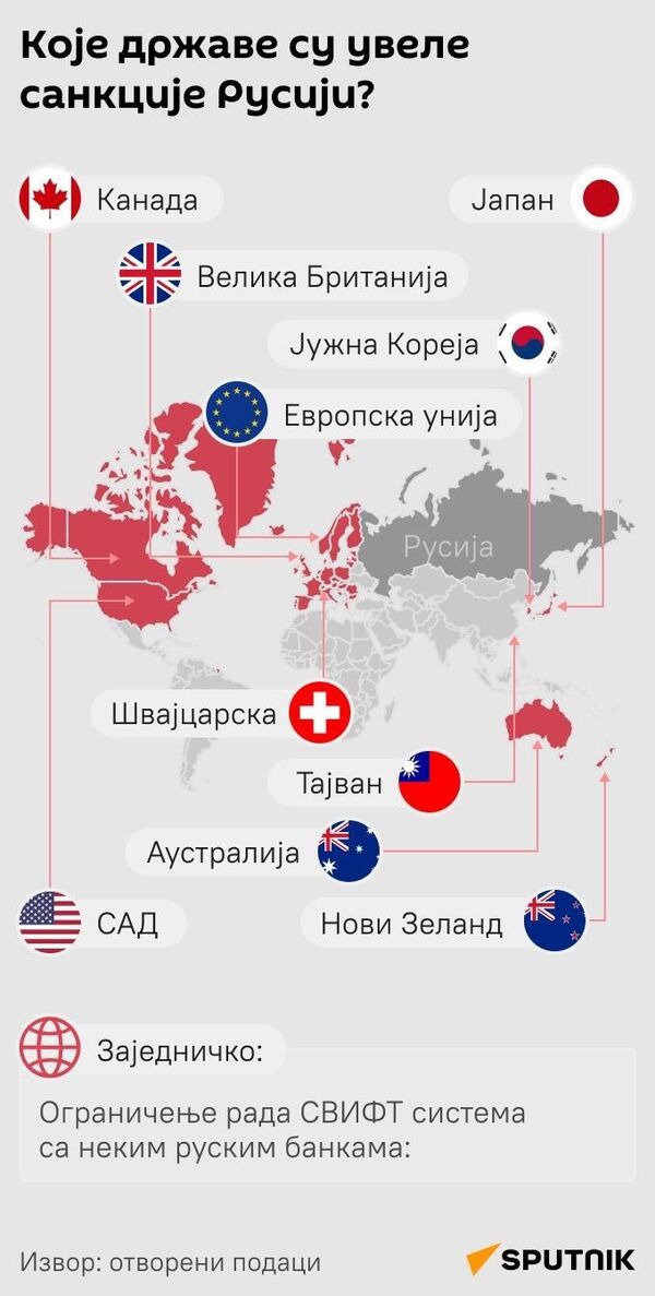 Које државе су увеле санкције Русији - Sputnik Србија