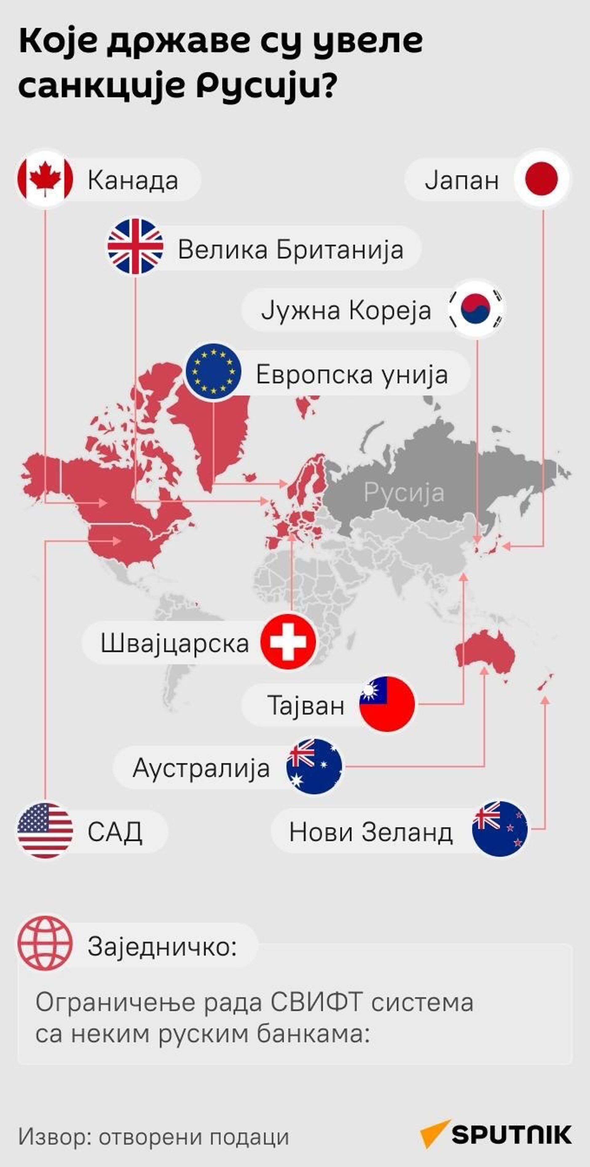 Koje države su uvele sankcije Rusiji - Sputnik Srbija, 1920, 17.11.2023