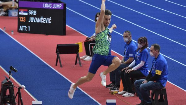 Srpski atletičar Strahinja Jovančević na mitingu u Beogradu - Sputnik Srbija