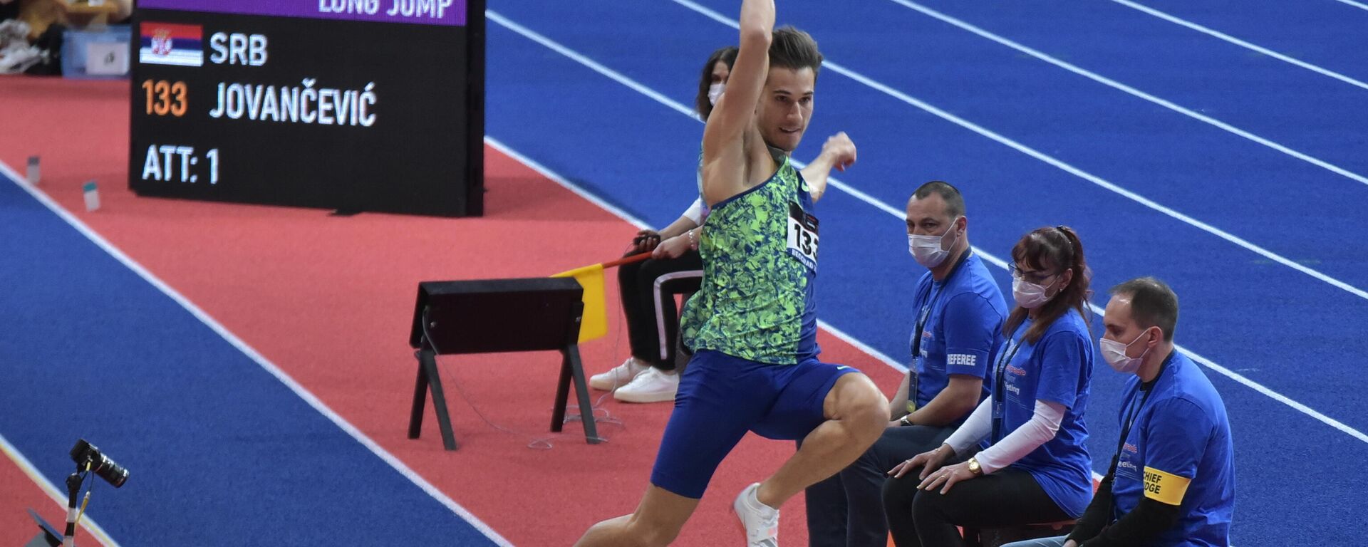 Српски атлетичар Страхиња Јованчевић на митингу у Београду - Sputnik Србија, 1920, 01.03.2026