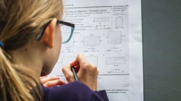 Девојчица ради задатак из математике - Sputnik Србија