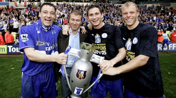 Džon Teri, Roman Abramovič, Frenk Lampard i Ejdur Gudjonsen - 2005. godina - Sputnik Srbija