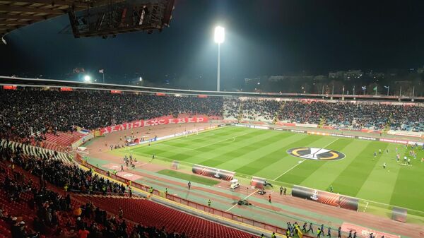 Stadion Rajko Mitić – detalj pre početka utakmice između Zvezde i Rendžersa - Sputnik Srbija