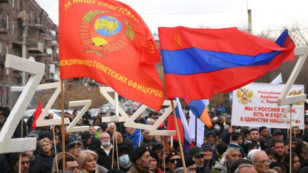 Akcija u Jermeniji u znak podrške ruskoj specijalnoj operaciji u Ukrajini - Sputnik Srbija