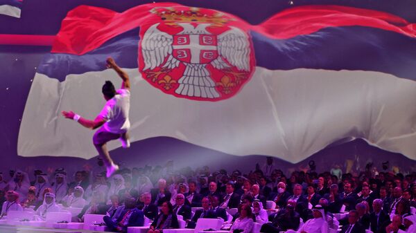 Zastava Srbije na ceremoniji otvaranja Svetskog prvenstva - Sputnik Srbija