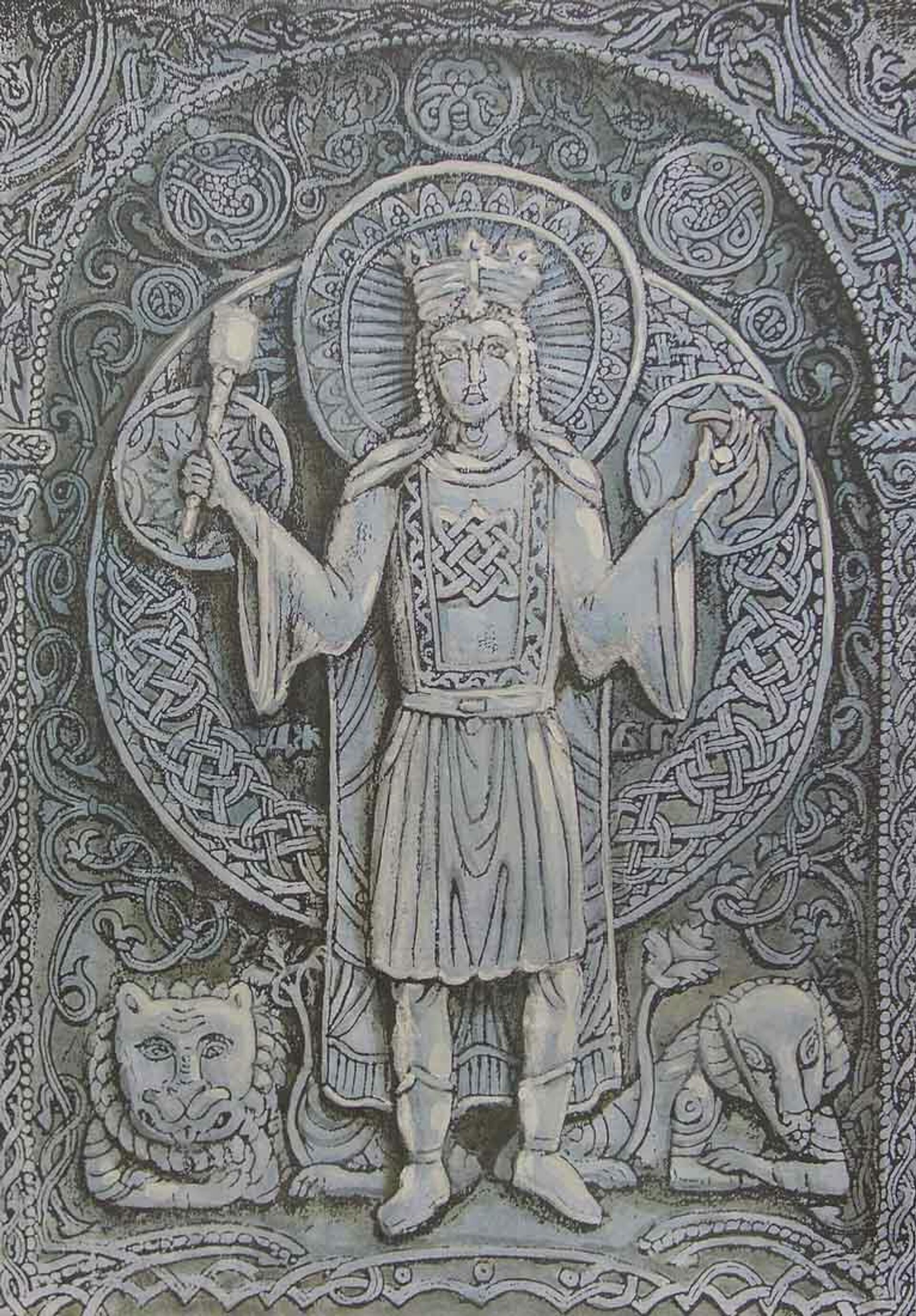 Dažbog, bog iz staroslovenskog panteona koji je smatran vrhovnim bogom Srba u prikazu Maksima Presnjakova - Sputnik Srbija, 1920, 23.05.2022
