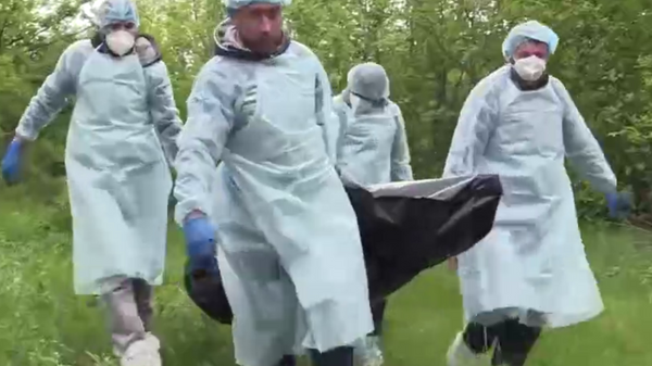 Odnošenje tela ukrajinskih vojnika u LNR - Sputnik Srbija
