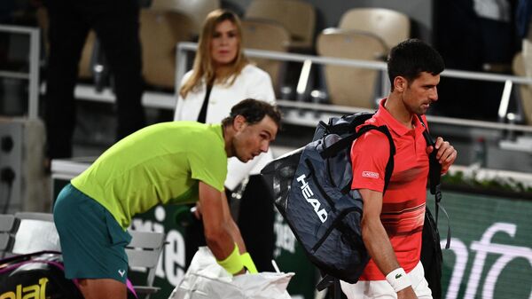 Novak Đoković i Rafael Nadal na Rolan Garosu - Sputnik Srbija