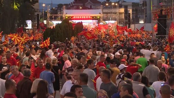 Protest u Skoplju u organizaciji VMRO-DPMNE sa zahtevom da se održe vanredni izbori - Sputnik Srbija