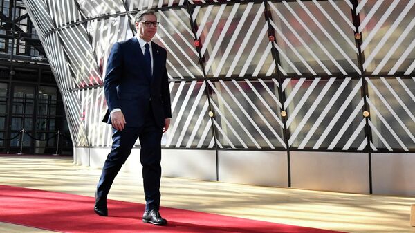 Predsednik Srbije Aleksandar Vučić na samitu u Briselu - Sputnik Srbija