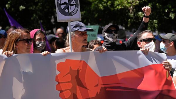 Протест у Мадриду уочи самита НАТО - Sputnik Србија
