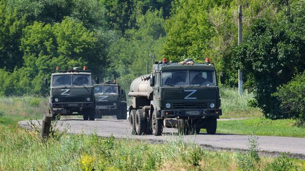 Конвој возила руске војске у Харковској области - Sputnik Србија
