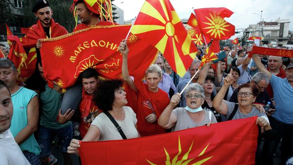 Антивладин протест у Скопљу - Sputnik Србија