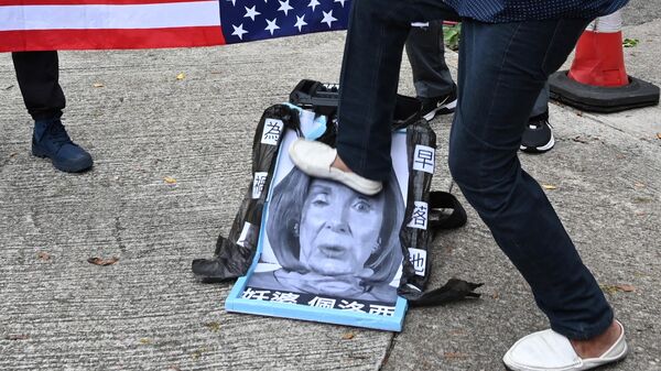 Protest na Tajvanu zbog dolaska Nensi Pelosi - Sputnik Srbija