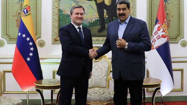 Ministar spoljnih poslova Srbije Nikola Selaković i predsednik Venecuele Nikolas Maduro - Sputnik Srbija