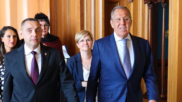 Министар унутрашњих послова Србије Александар Вулин и министар спољних послова Русије Сергеј Лавров - Sputnik Србија