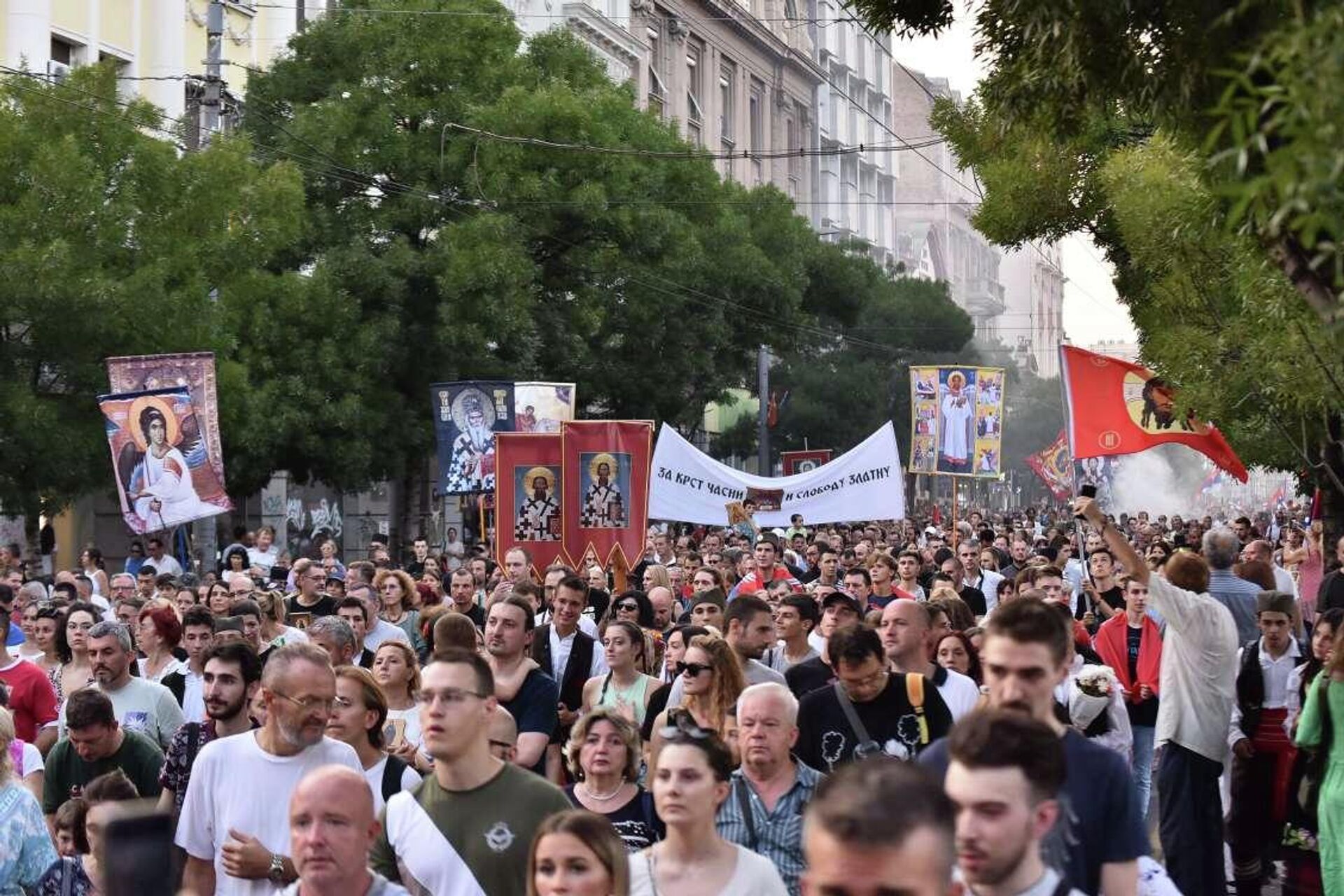 Protesti protiv održavanja Evroprajda u Beogradu - Sputnik Srbija, 1920, 28.08.2022