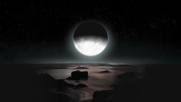 Иллюстрация восхода луны Харон над Плутоном  - Sputnik Србија
