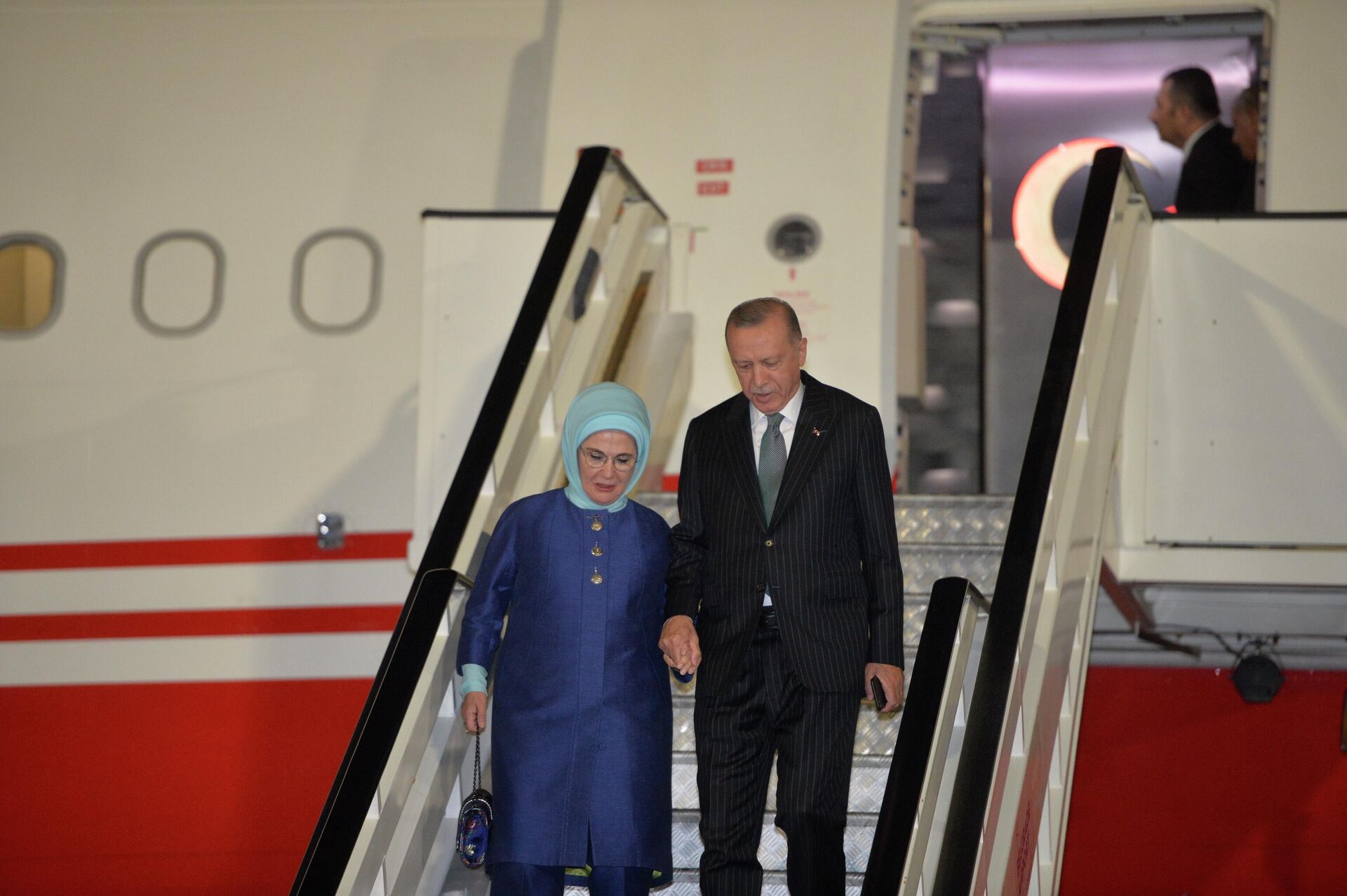 Турски председник Реџеп Тајип Ердоган допутовао је у Београд са супругом Емине  - Sputnik Србија, 1920, 06.09.2022