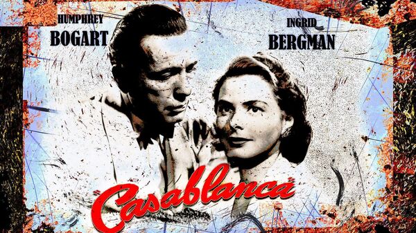 Hemfri Bogart i Ingrid Bergman, ilustracija za film Kazablanka - Sputnik Srbija
