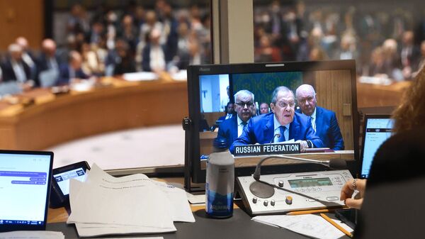 Šef ruske diplomatije Sergej Lavrov na sednici SB UN - Sputnik Srbija