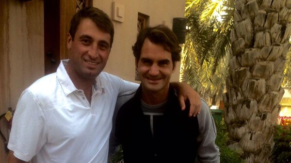 Marko Radovanović i Rodžer Federer prilikom jednog od brojnih susreta u Dubaiju - Sputnik Srbija
