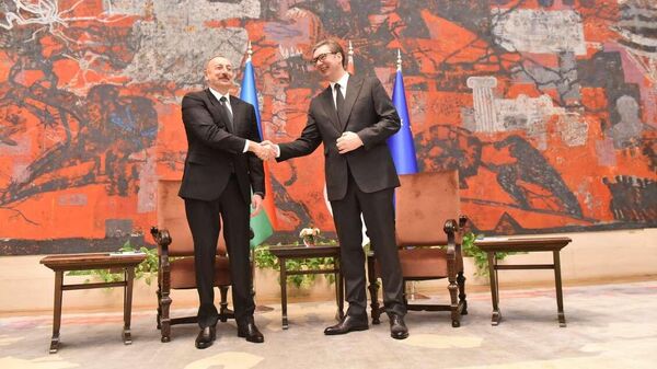 Presednik Srbije Aleksandar Vučić i predsednik Azerbejdžana Ilham Alijev - Sputnik Srbija