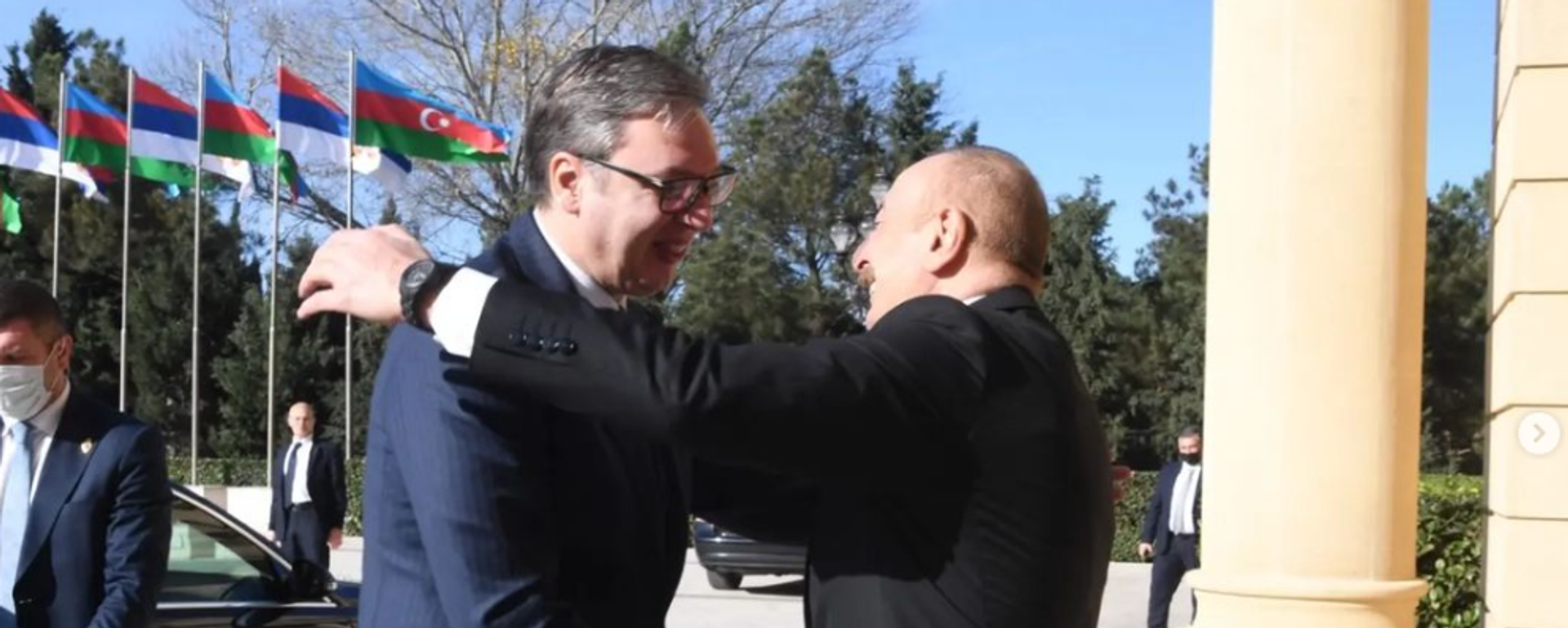 Predsednik Srbije Aleksandar Vučić u Bakuu sa predsednikom Azerbejdžana Ilhamom Alijevim. - Sputnik Srbija, 1920, 21.12.2022