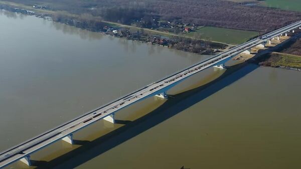 Градилиште моста преко Саве код Сремске Раче - Sputnik Србија