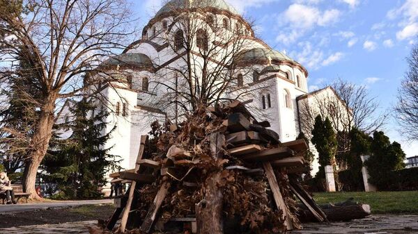 Храм Светог Саве на Бадњи дан - Sputnik Србија