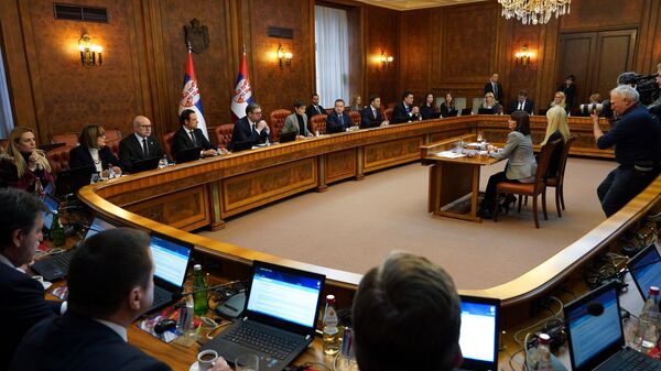 Sednica Vlade Srbije o Kosovu i Metohiji kojoj je prisustvovao i predsednik Srbije Aleksandar Vučić - Sputnik Srbija