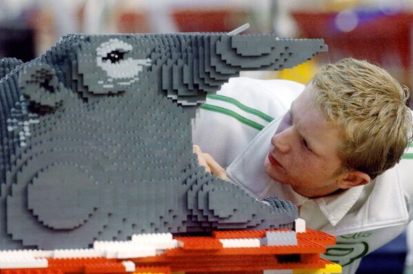 U fabrici kompanije Lego u Češkoj napravljena je i glava nilskog konja od kockica 2006. godine. - Sputnik Srbija