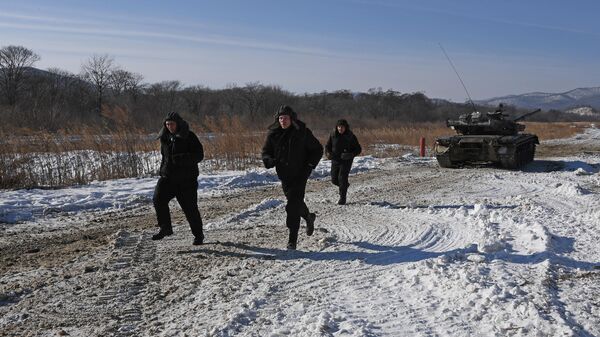 Морнаричка пешадија руске морнарице на вежби бојевог гађања у Приморском крају - Sputnik Србија