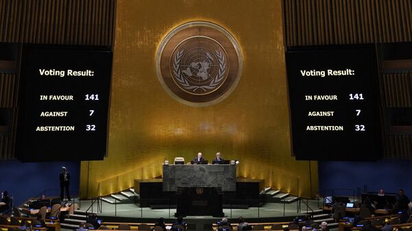 Glasanje za rezoluciju o Ukrajini u Generalnoj skupštini UN - Sputnik Srbija