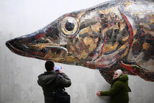Mozaik sa likom ribe. - Sputnik Srbija