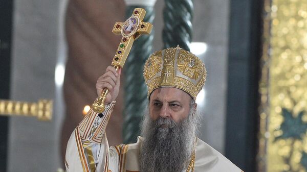 Patrijarh Porfirije služio u ponoć Vaskršnju Liturgiju u hramu Svetog Save na Vračaru - Sputnik Srbija