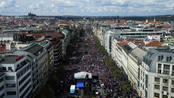 Protest u Pragu zbog ekonomske krize - Sputnik Srbija