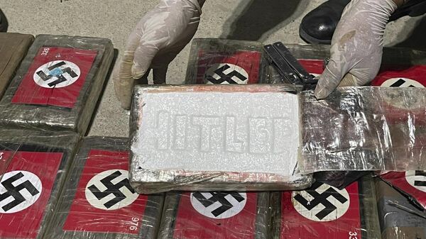 Перуанска полиција запленила је 58 килограма кокаина пакованог у пакете на којима је била нацистичка застава - Sputnik Србија
