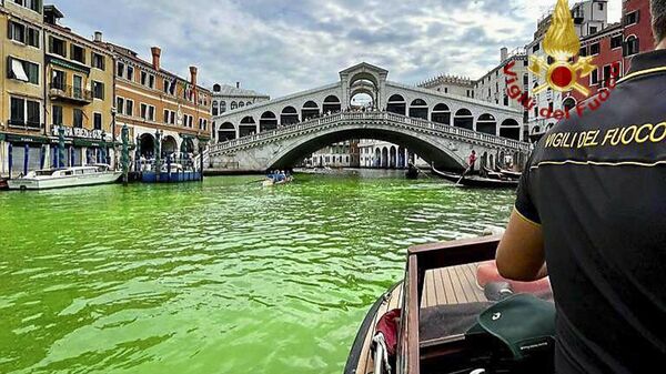 Zelena voda u Velikom kanalu u Veneciji - Sputnik Srbija