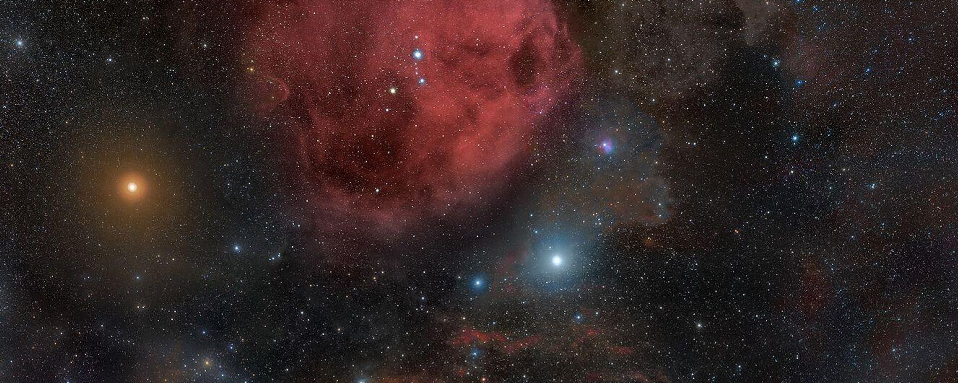 Zvezda Betelgez (u levom uglu) u sazvežđu Orion - Sputnik Srbija, 1920, 03.07.2023