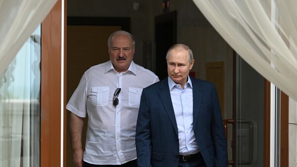 Sastanak ruskog lidera Vladimira Putina sa beloruskim predsednikom Aleksandrom Lukašenkom u Sočiju - Sputnik Srbija