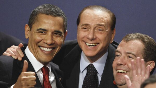Барак Обама, Силвио Берлускони и Дмитриј Медведев - Sputnik Србија