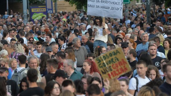 Седми протест „Србија против насиља“ - Sputnik Србија