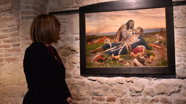 Ministarka kulture Maja Gojković je Predićevu sliku Kosovka devojka,  uporedila sa slavnom Mona Lizom

 - Sputnik Srbija